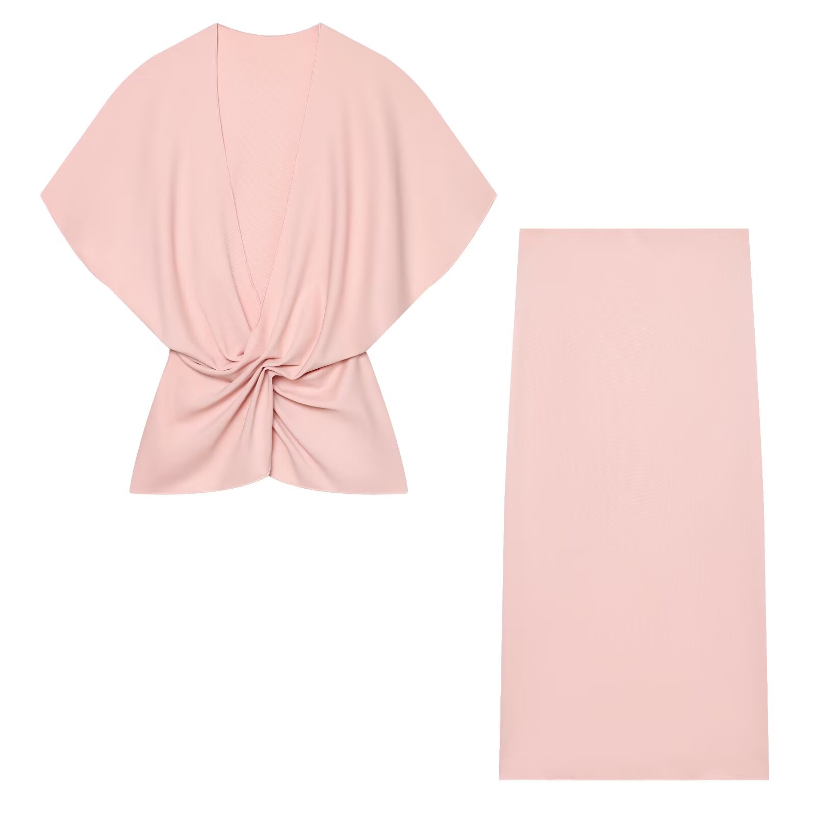 Female Formal Wear - 2026 Dames Elegante Roze Tweedelige Set