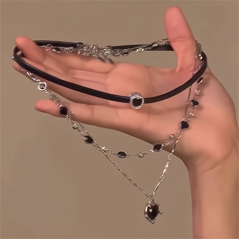 Formal Wear Jewelry For Women - Gotische gelaagde hartvormige kettingketting Sieraden Prachtige
