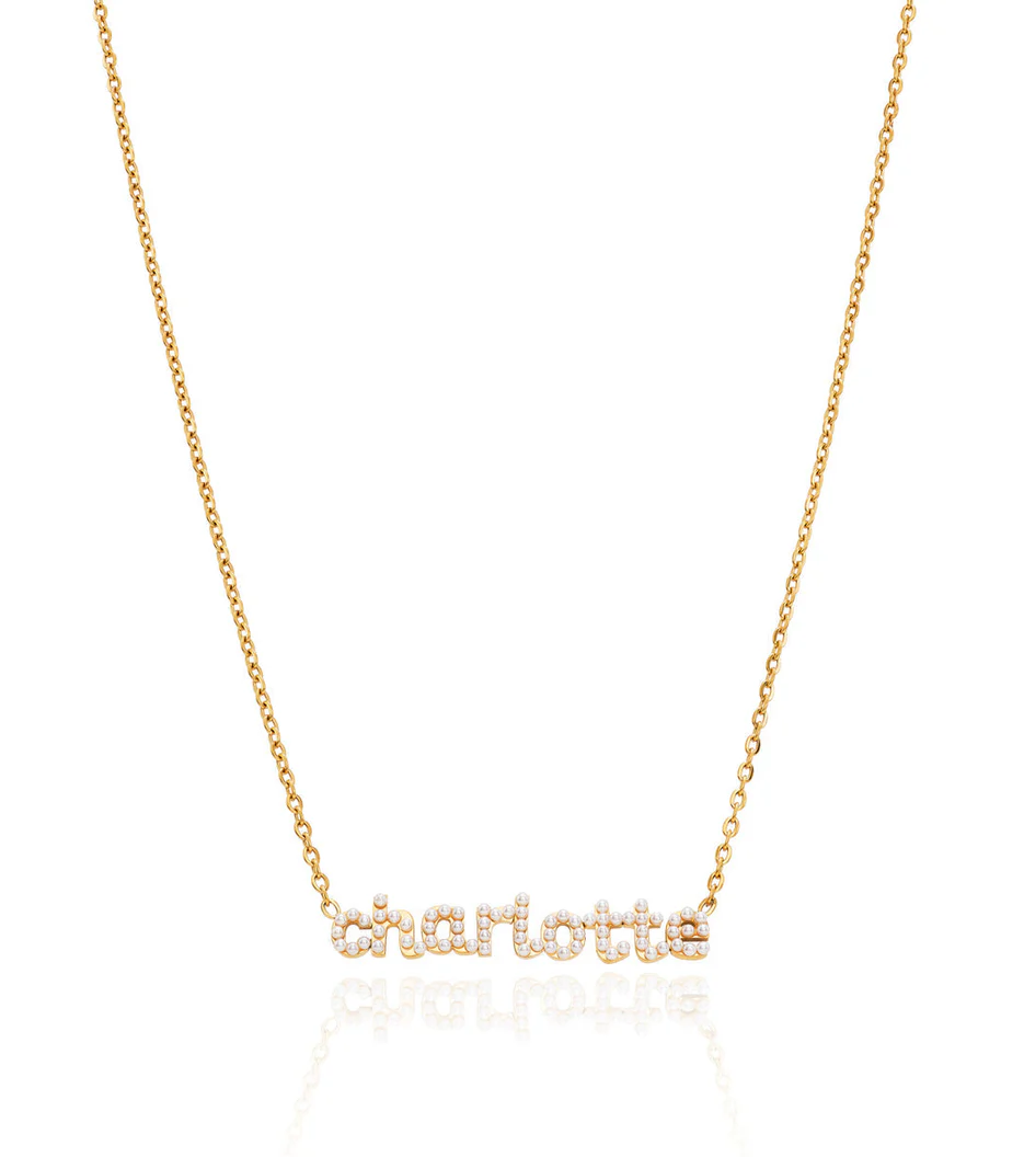 Women'S Formal Wear Names - Gepersonaliseerde parel naam ketting aangepaste mini