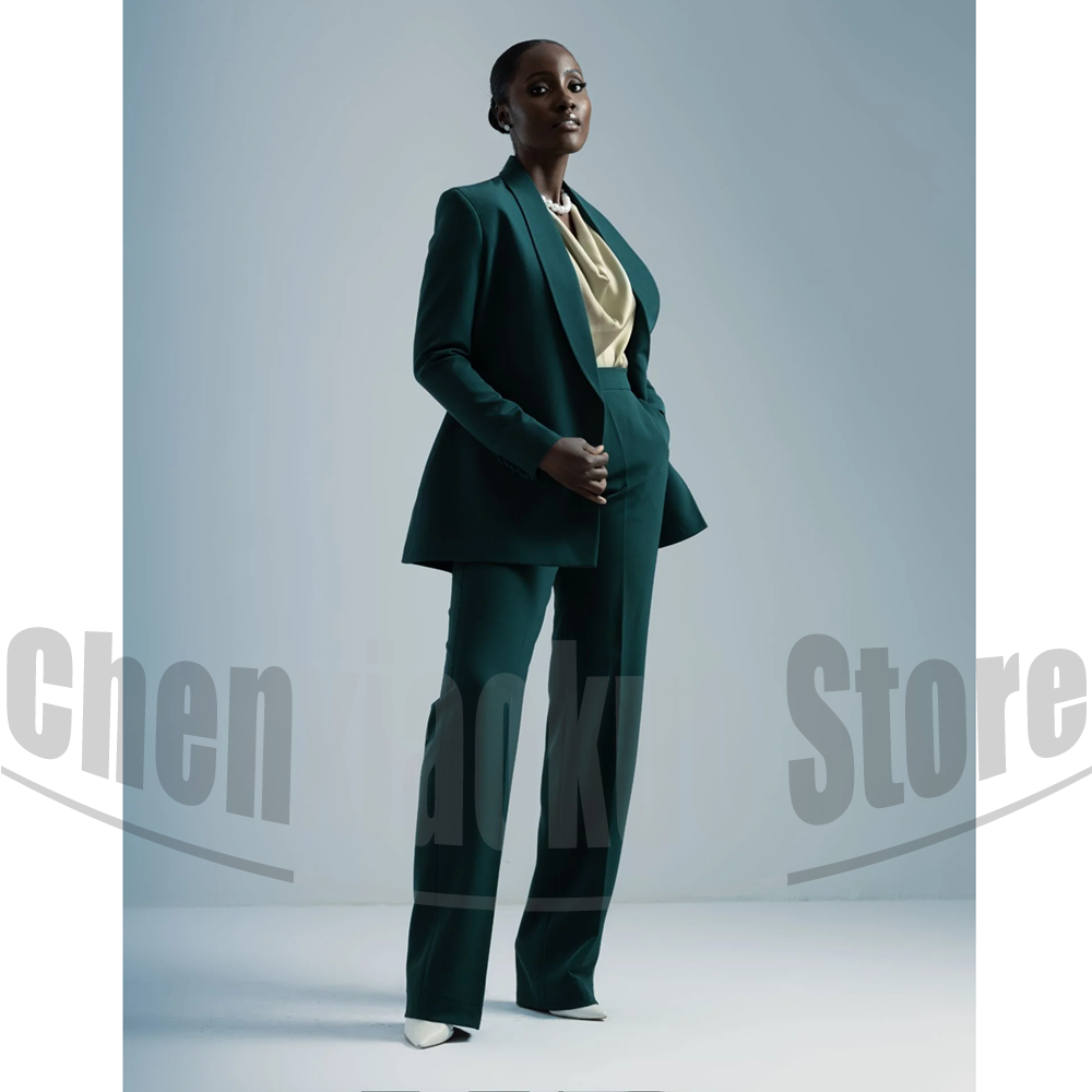 Women Formal Wear With Tie - Damespak met ceintuurblazer en wijde broek,