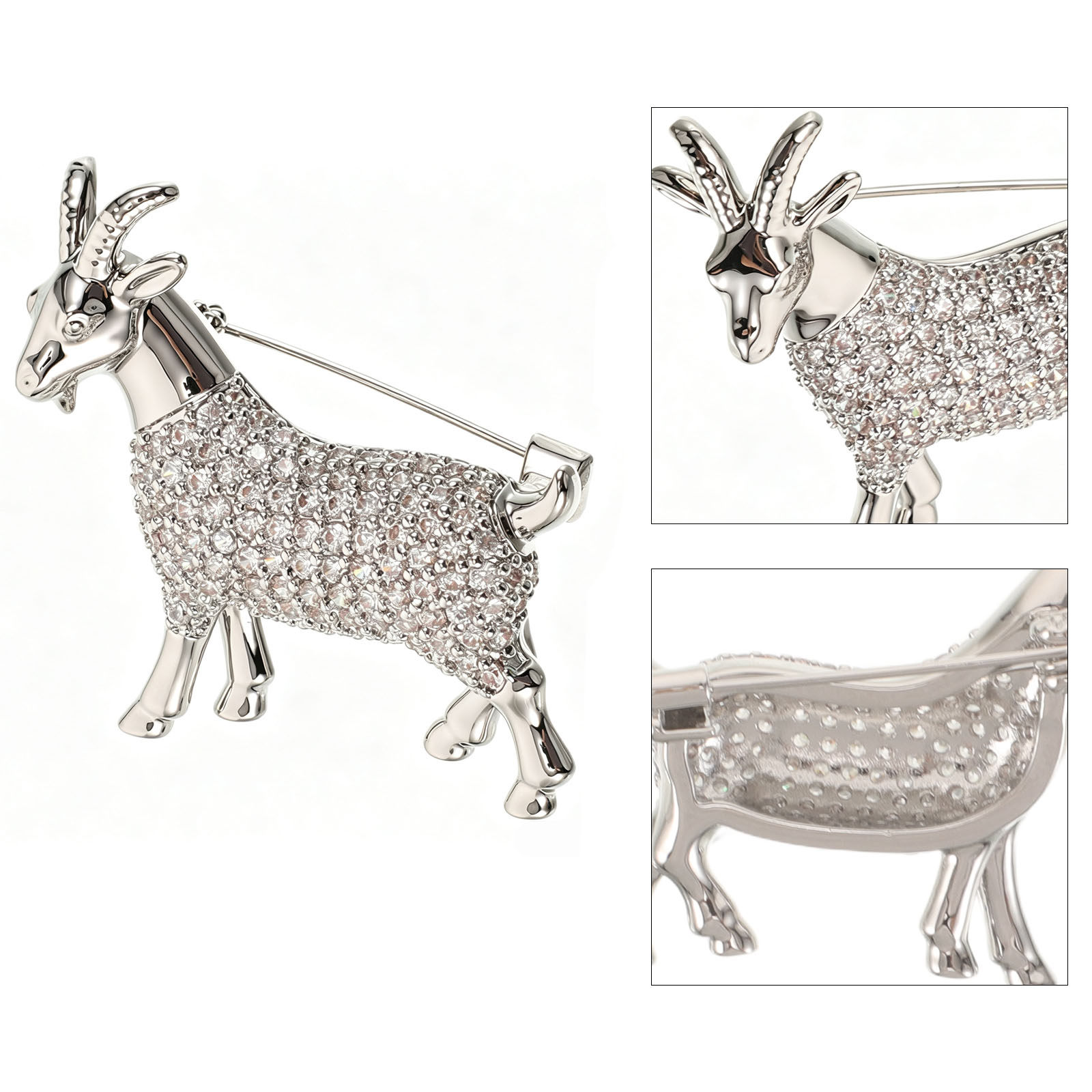 Formal Wear Jewelry For Women - Elegante dierenriem-geitenbroche, metalen schapenreversspeld, lichtgewicht dierenaccessoire,