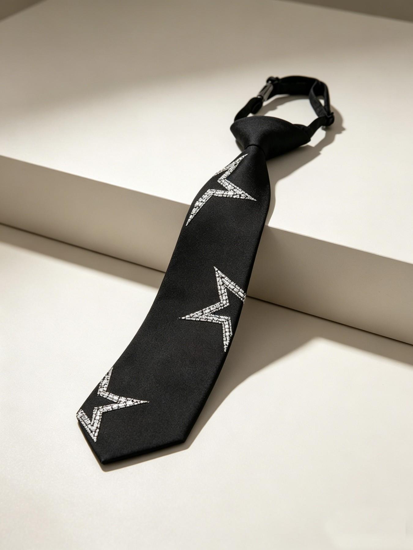 Women Formal Wear With Tie - Voorgeknoopte stropdas met sterrenpailletten, verstelbare vlinderdas,