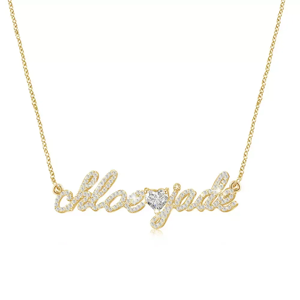 Aangepaste diamanten naamketti - Women'S Formal Wear Names recensie en prijs