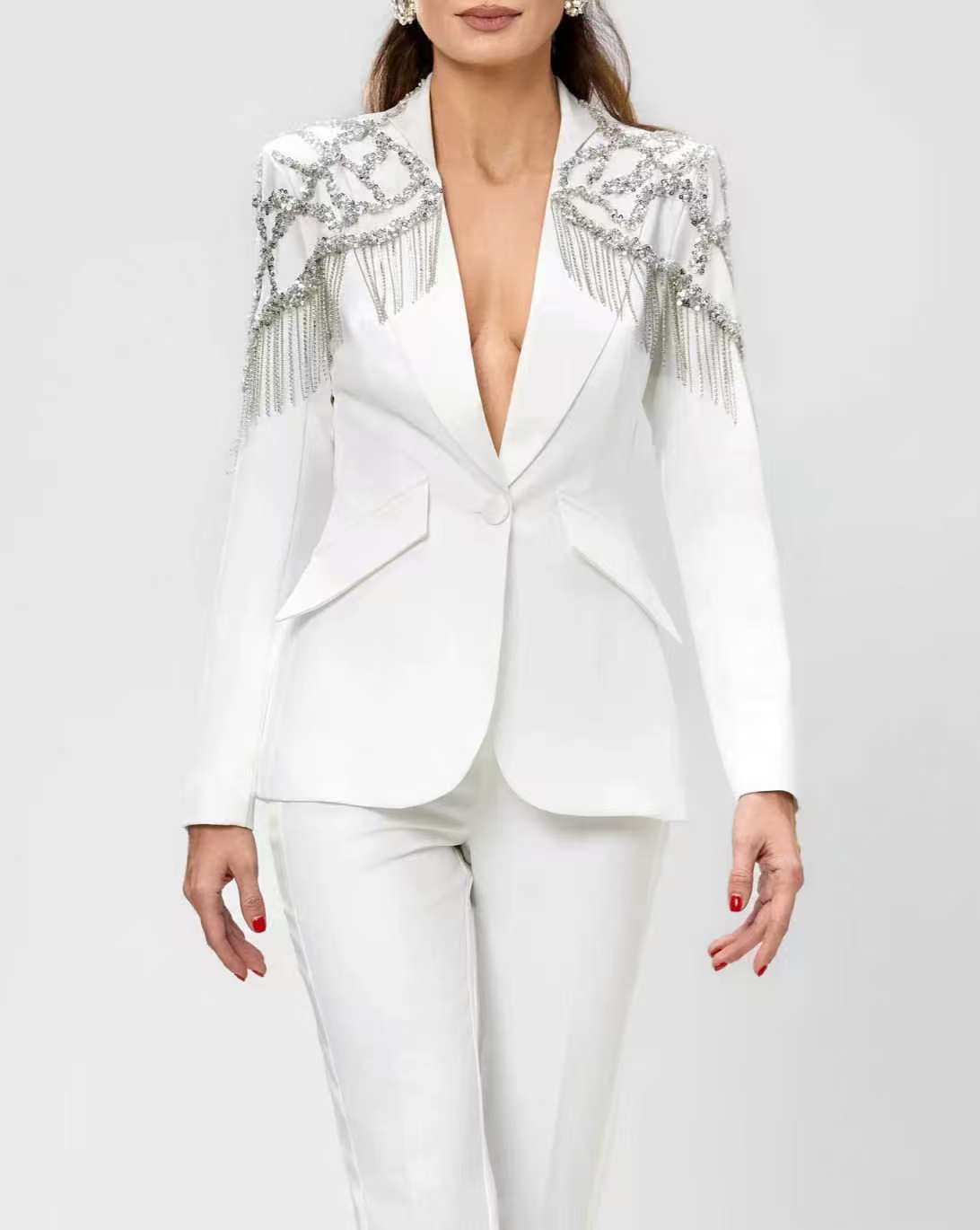 Kristallen Kralen Vrouwen Pak  - Women'S Formal Wear For A Wedding Guest recensie en prijs
