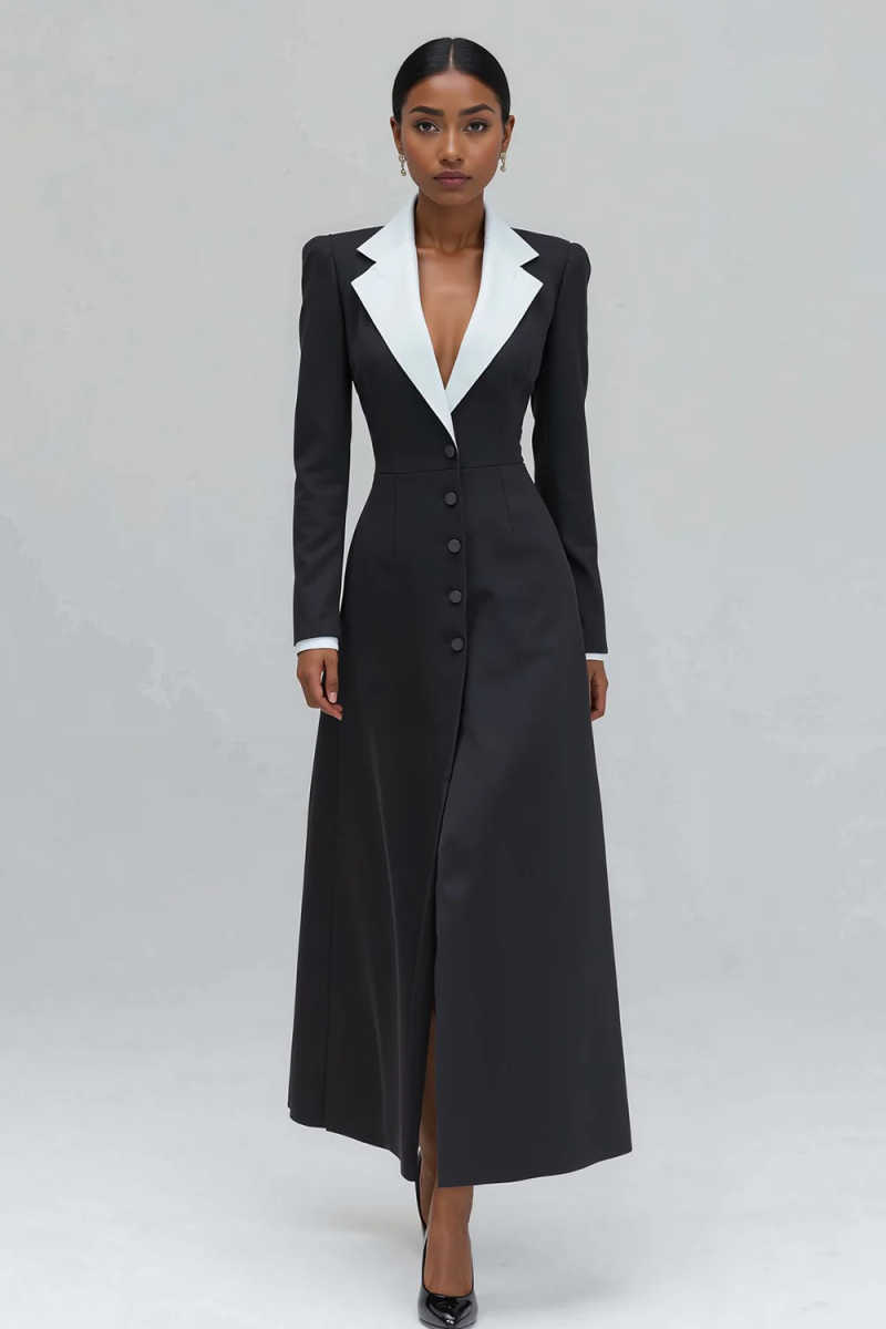 A Line Dames Lange Blazerjas E - Women Formal Wear With Tie recensie en prijs