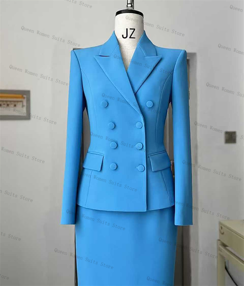 Hemelsblauw Vrouwen Pak Rok Se - Women'S Formal Wear For A Wedding Guest recensie en prijs