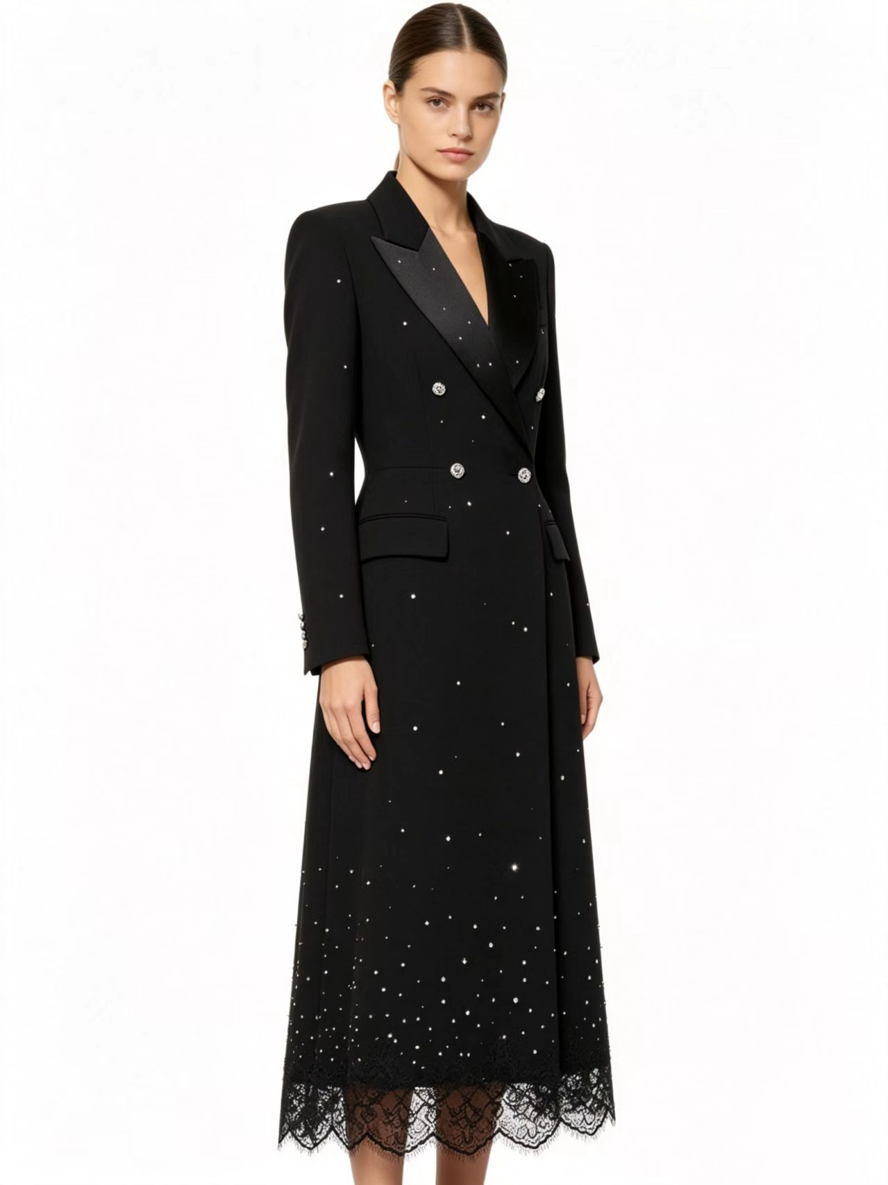 Kristallen Zwart Elegant Lange - Women'S Formal Jackets To Wear With Dresses recensie en prijs