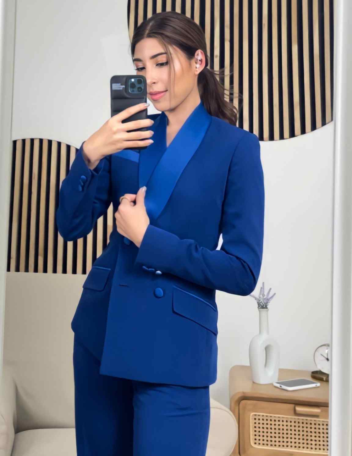 Koningsblauwe damesjassets, op - Women Formal Wear With Tie recensie en prijs