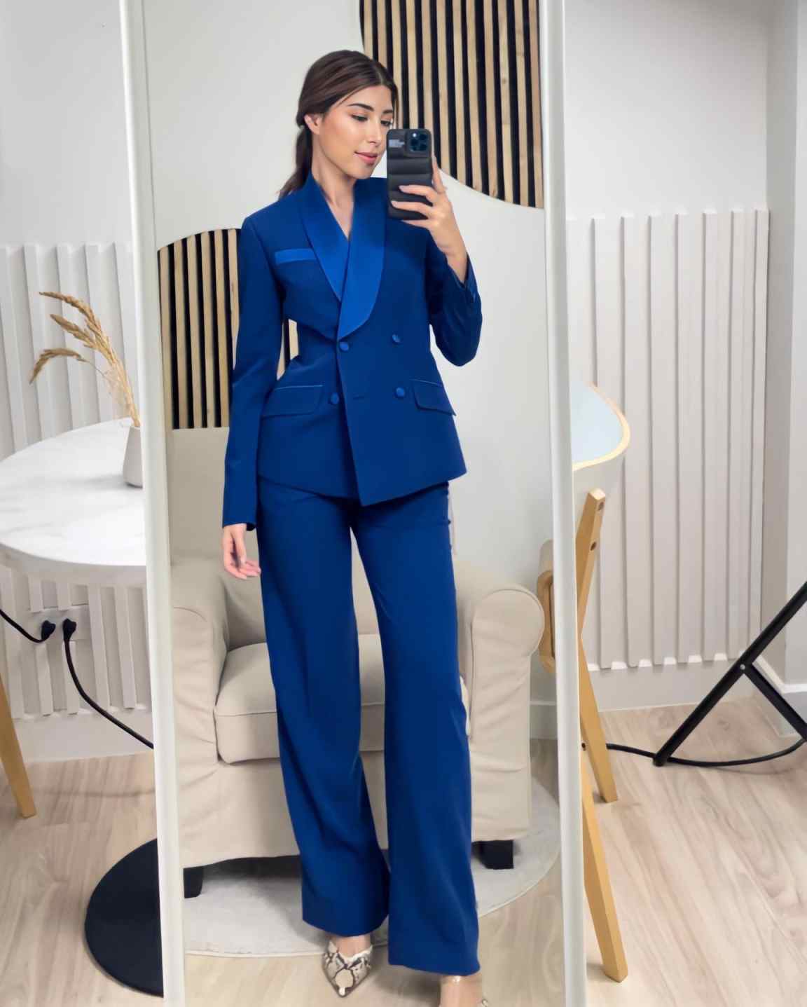 Koningsblauwe damesjassets, op - Women Formal Wear With Tie recensie en prijs