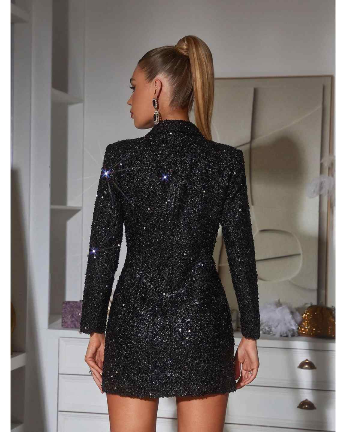 Glanzende damesblazerjurk, for - Women Formal Wear With Tie recensie en prijs
