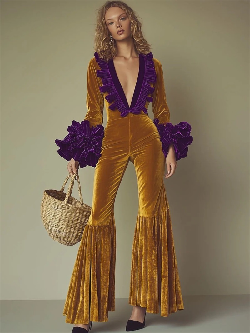 Geel Paars Fluwelen Dames Jump - Women'S Formal Wear For A Wedding Guest recensie en prijs