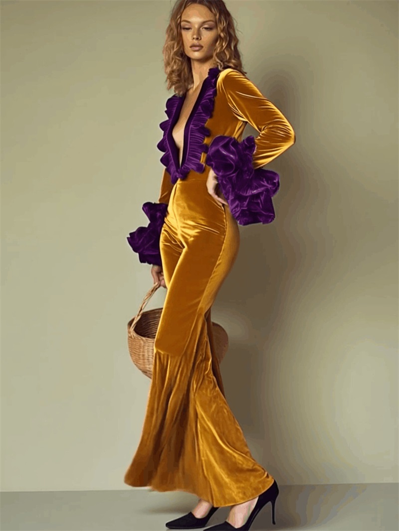 Geel Paars Fluwelen Dames Jump - Women'S Formal Wear For A Wedding Guest recensie en prijs