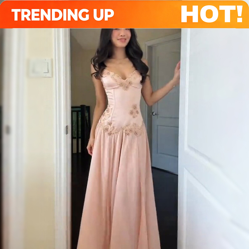 Elegante roze strapless maxi-j - Female Formal Wear recensie en prijs
