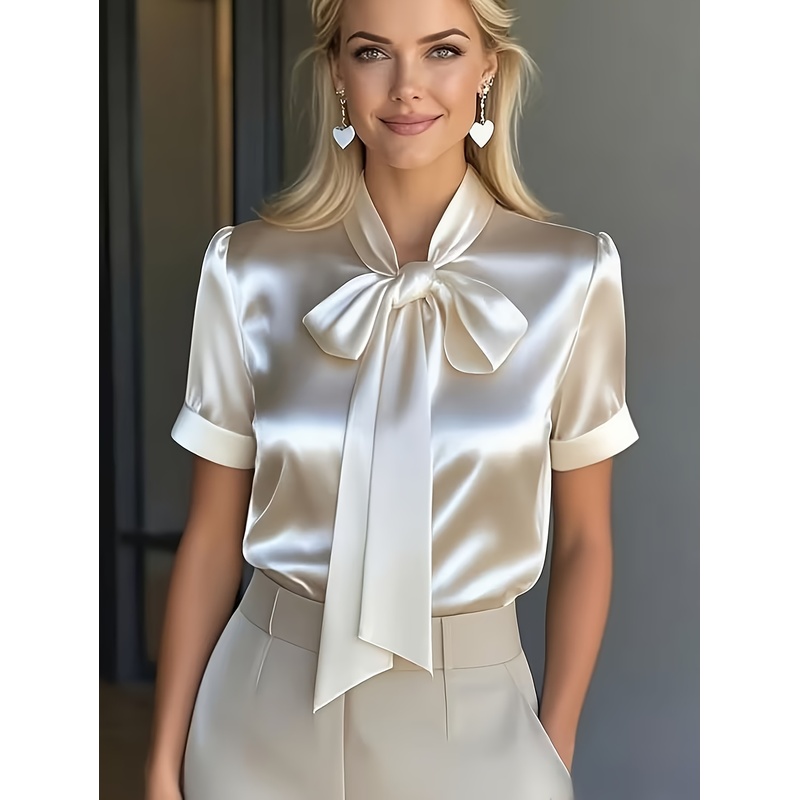 Elegant damesoverhemd met kort - Women Formal Wear With Tie recensie en prijs